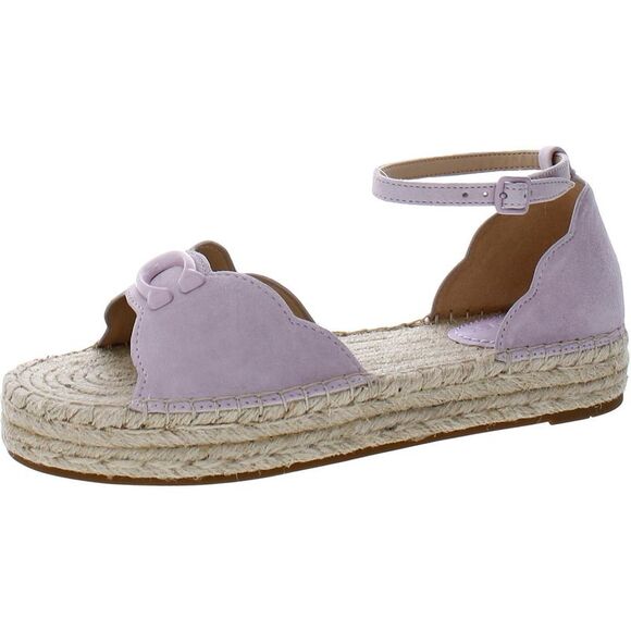 Coach Womens Dillon Purple Suede Ankle Strap Platform Sandals Shoes New - Picture 1 of 3